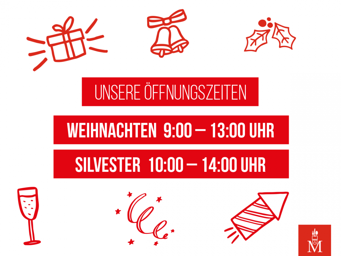 Öffnungszeiten Weihnachten Silvester Milians Wein und